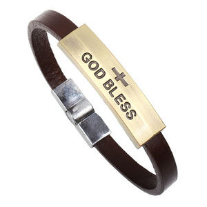 God Bless Christian Bracelet Leather PU 427